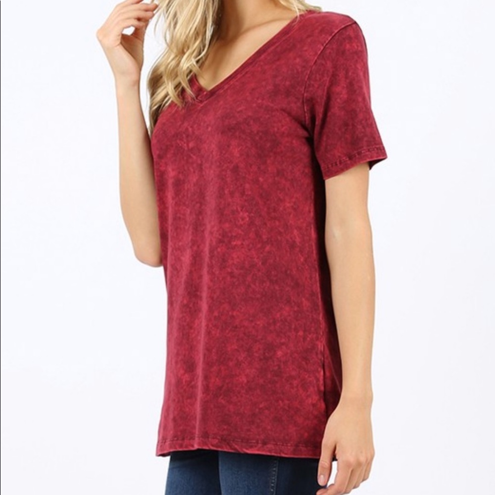 Acid Wash V-Neck